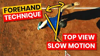 Tennis Forehand Technique In Slow Motion - Top / Drone View 4K