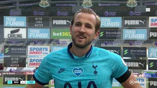 Harry Kane reacts to reaching 200 club goals | Newcastle 1-3 Tottenham