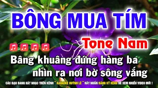 Karaoke Bông Mua Tím - Tone Nam Dm | Nhạc Sống Hay Dễ Hát