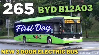 SG4013A First Day | SG❤️BUS BYD B12A03 Demonstrator on Service 265 [SBST]