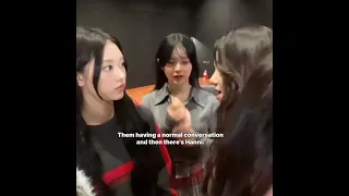 Fact that they completely ignored what hanni said 😂#newjeans #haerin #hanni #danielle #minji #hyein