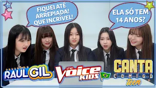 GRUPO DE KPOP REAGE A THE VOICE KIDS BRASIL E CANTA COMIGO TEEN (COM BUSTERS)