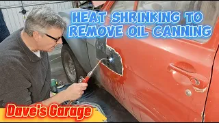 Ford Escort MK1 Restoration Project, Heat Shrinking Attempt, How to Remove Oil Canning.