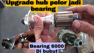 Cara modifikasi hub QR pelor jadi bearing || hub freehub shimano EXCAGE