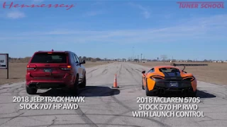 McLaren 570S vs Jeep TrackHawk Drag Race