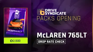 Asphalt 9 Drive Syndicate 6 - McLAREN 765LT Packs Opening - A WISE DECISION - Road To MAXED CAR