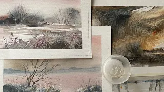 HOW TO USE SALT In Watercolor Landscape Painting Quick Watercolor Tip #7 Loose Watercolour tutorial