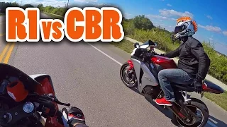 Yamaha R1 vs Honda CBR1000RR - 150mph+ (w/ DoItWithDan)