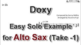 Doxy - Easy Solo Example for Alto Sax (Take -1)