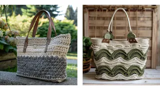 Stylish crocheted tote bag for everyday use (share ideas)#crochet #crocheted #knittingdesign