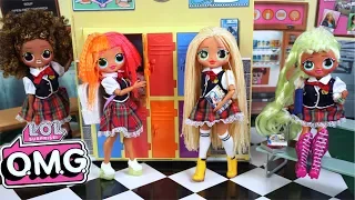 LOL OMG Doll Family First Day of High School Morning Routine - Barbie Classroom