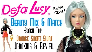 💠 DEFA LUCY BEAUTY MIX & MATCH BLACK TOP ORANGE SKIRT BARBIE CLONE DOLL 👑 ECW 🌎 UNBOXING & REVIEW