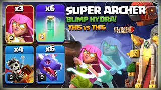 After Update! Th15 vs Th16 OP Th15 Super Archer Blimp Hydra Attack Strategy | Best Th15 Attack coc