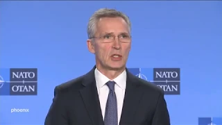 NATO-Generalsekretär Jens Stoltenberg nach der Sitzung des Nordatlantikrates am 06.01.20