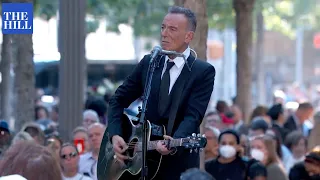 Bruce Springsteen performs at the 9/11 memorial in New York City