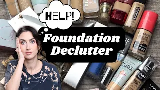 FOUNDATION DECLUTTER! Getting Rid of *TONS* of makeup BC I have too much lol