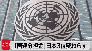 国連分担金 日本は変わらず3位 中国はポイント上げる（2021年12月25日）