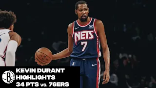 Kevin Durant Highlights | 34 Points vs. Philadelphia 76ers