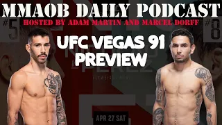 UFC Vegas 91: Nicolau vs. Perez Preview MMAOB Daily Podcast For April 22nd