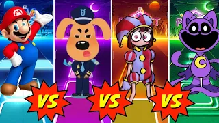 Super Mario VS Sheriff Lablador VS Digital Circus VS CatNap | Tiles Hop EDM Rush