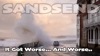 Sandsend takes an absolute battering from spring tides and huge waves