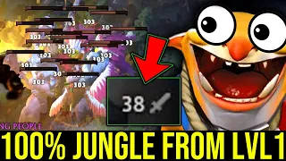 100% He jungle techies from LEVEL 1!! WTF How could 38damage Hero Jungle in dota2?