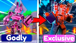 ¡DE GODLY A HYPER EN UN VIDEO!🔥😲 | Toilet tower defense Roblox