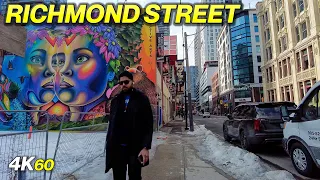 Downtown Toronto on Richmond From Dundas Square Walk (Feb 16, 22)