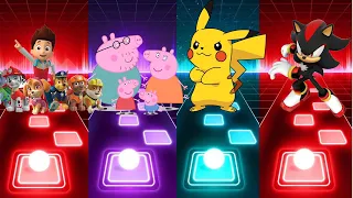 Paw Patrol Team - Peppa pig Team - Pikachu - SonicX | Tiles Hop EDM Rush!