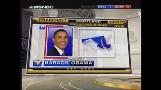 2008 MSNBC Election Night (State Calls and Results)