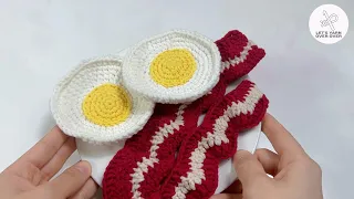 Crochet Bacon & Egg Play Food | Free Crochet Pattern Tutorial