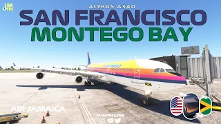 San Francisco to Montego Bay on Air Jamaica's Airbus A340 | 4K