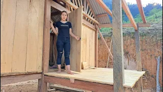 How To Build kitchen wooden floor - Door construction Skills - Green forest life, building farm life