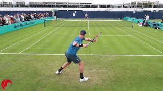 Kevin Anderson Training for Wimbledon - Court Level View
