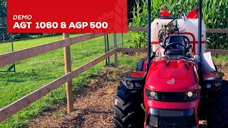 Demonstration of AGT 1060 tractor with AGP 500 ENU mist blower | Agromehanika