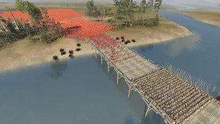 500 PHALANX WALL vs 20K PLEBS BRIDGE LAST STAND - Total War ROME 2