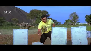 Darshan Breaks Rock With His Hand | Bulbul New Kannada Movie Scenes | Kannada Action Scene