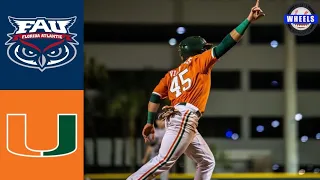 FAU vs #2 Miami Highlights (AMAZING GAME!) | 2022 College Baseball Highlights