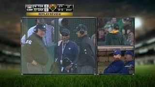 A's protest the game after call at first