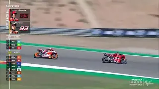 Marquez vs Bagnaia in Aragon 2021 MotoGP