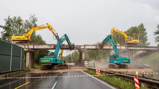 Bridge demolition on the highway D10