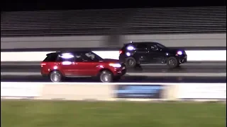 Jeep Trackhawk vs Range Rover 1/4 Mile Drag Race