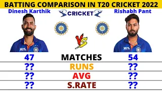 Dinesh Karthik vs Rishabh Pant T20 Batting Comparison 2022 || Cricket Comparison