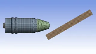 Sturer Emil shell vs T34-85 armor | Ansys armor simulation