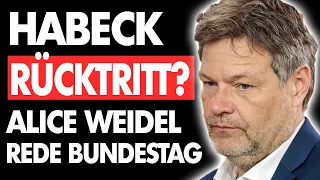 Robert Habeck RÜCKTRITT kann nicht mehr lange dauern (Alice Weidel Rede 2024)