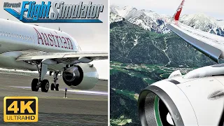 Microsoft Flight Simulator 2020 Spectacular Flight To Innsbruck | Extreme Realism | 4K Graphics