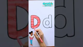 Drawing and coloring the letter D with Gracie's Corner #shorts