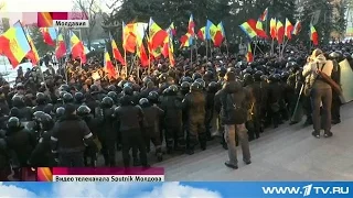 Запрещенный в Молдове репортаж 1 канала о многотысячных протестах в Кишиневе (25.01.2016)