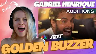 GABRIEL HENRIQUE | AGT GOLDEN BUZZER! | Auditions | AGT 2023 | VOCAL REACTION!!