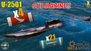 Submarine U-2501 4 Kills & 119k Damage | World of Warships Gameplay